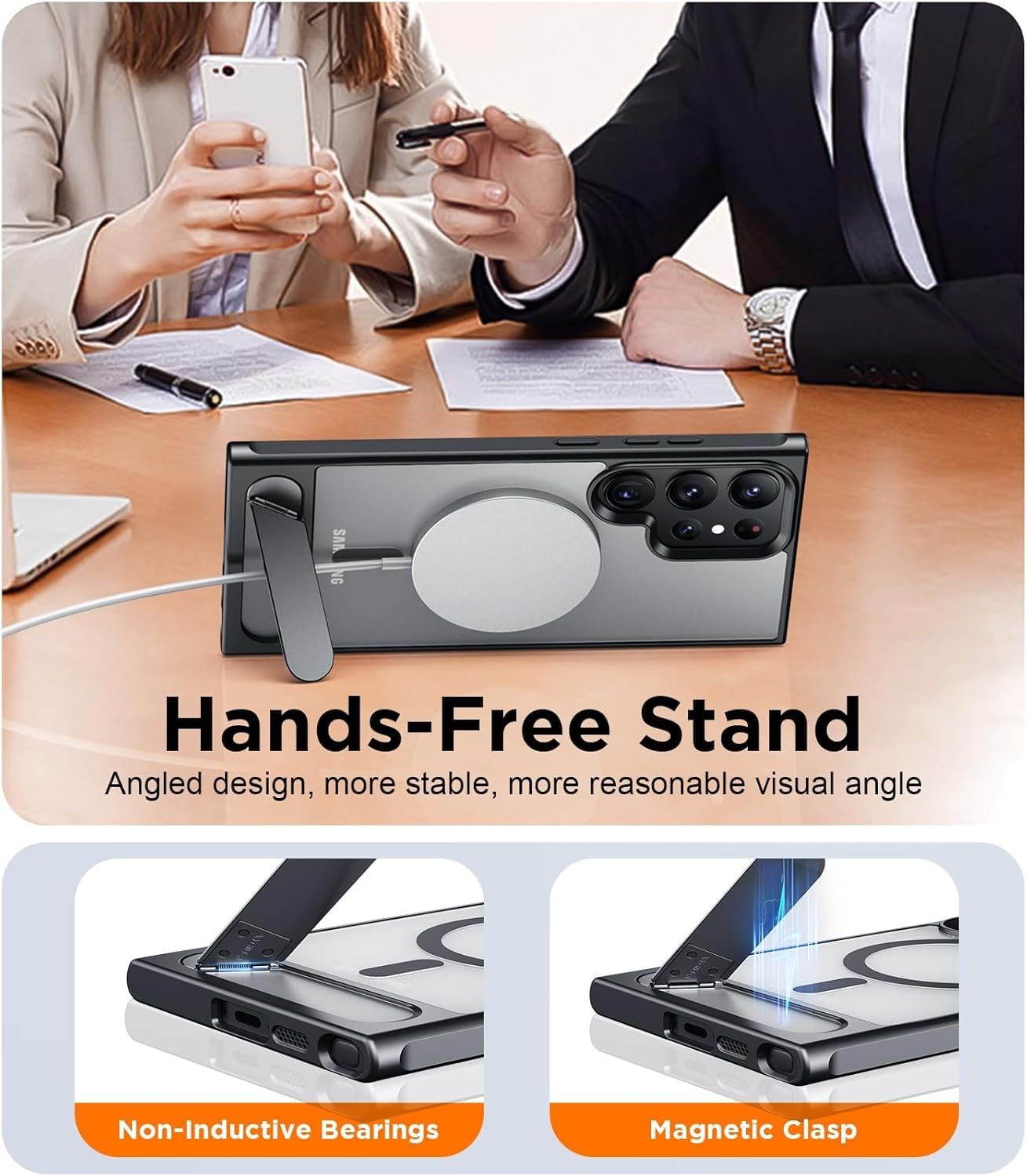 Elzzi Samsung S24 Ultra Magnetic Case - MagSafe & Kickstand -4