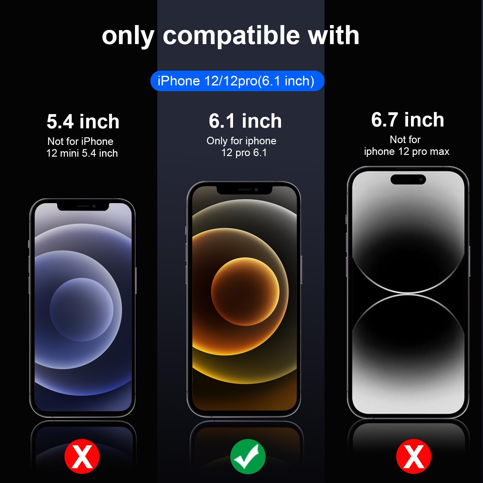 Funda de batería para iPhone 12, 7000 mAh, recargable y resistente, fuente de alimentación de emergencia para iPhone 12/12 Pro (solo compatible con 6.1 pulgadas), con protector de pantalla