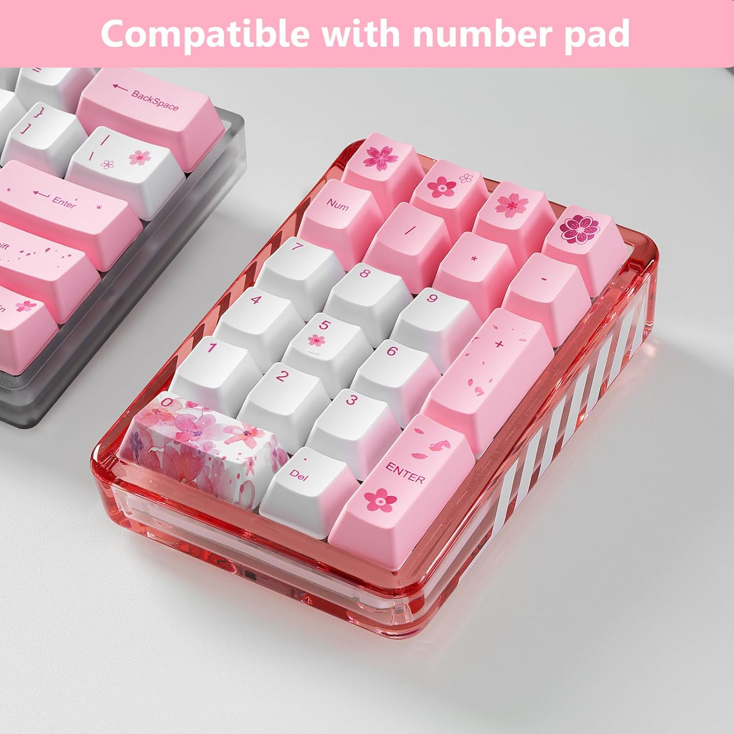 (Only Keycaps) Saku-ra 60% PBT Keycaps Set OEM for MX Switches Mechanical Keyboard ANSI Layout Compatible with GH60 RK61/ALT61/Annie/poker GK61 GK64 (English)