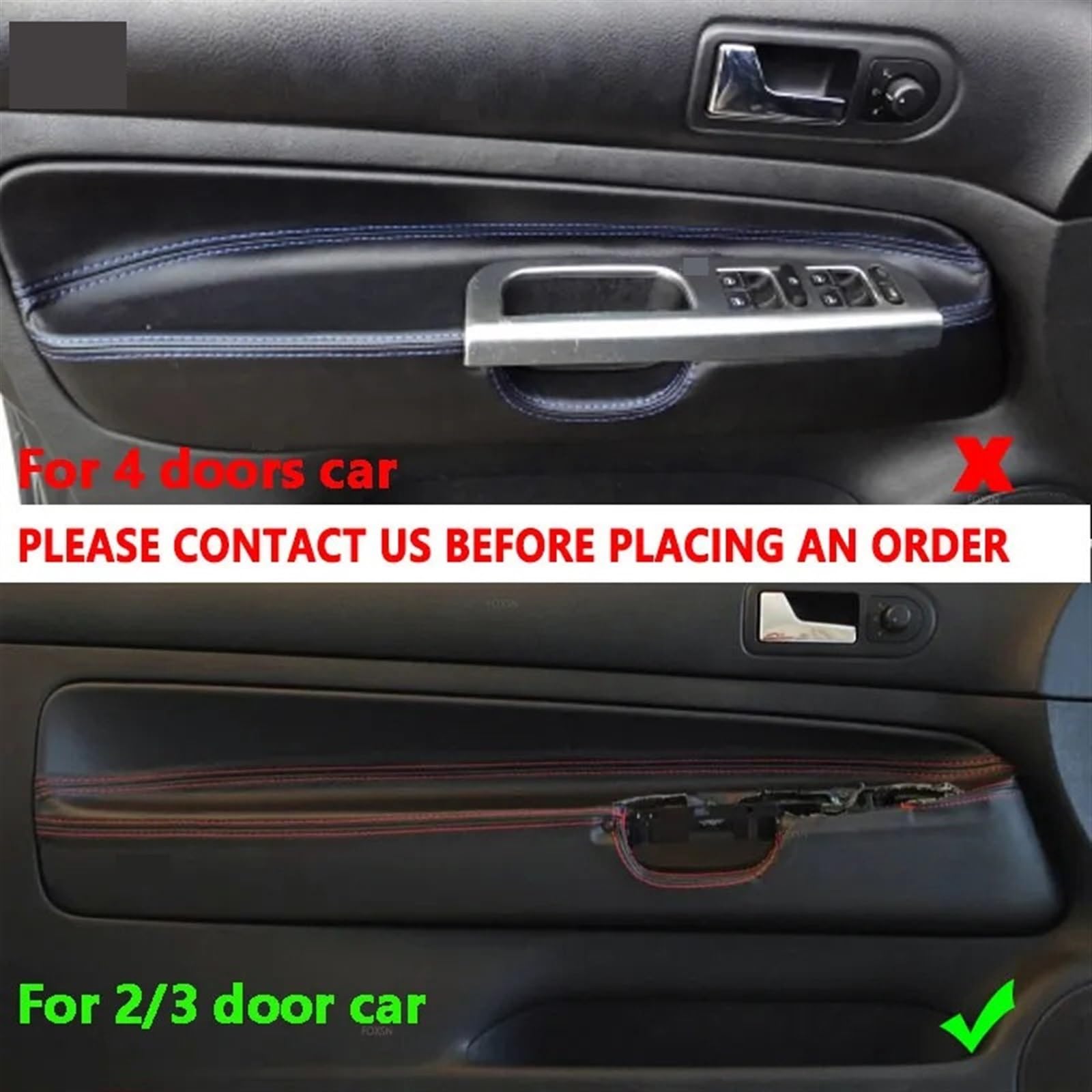 For VW, for Golf, for 4 MK4, for Jetta, for Bora, 1998 1999 2000 2001 2002 2003 2004 2005 Seulement 3 portes panneau d'accoudoir de porte de voiture garniture de couverture en cuir suédé panne