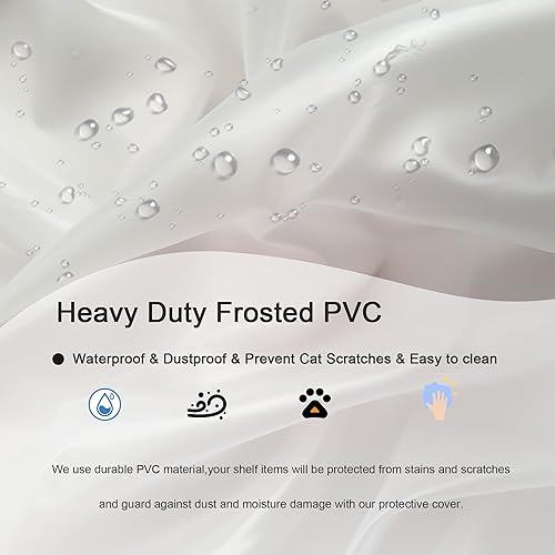 Miniatura 4 de IndigoTempest9 Cubiertas de plástico para estantes, cubierta de estante de alambre de PVC translúcido esmerilado, mantiene el estante alejado del