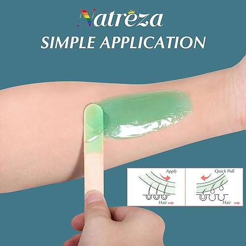 Miniatura 5 de Natreza Cuentas de cera dura para depilación, cera dura de 1 libra para pieles sensibles con extracto de aloe vera, formulada para cabellos finos,