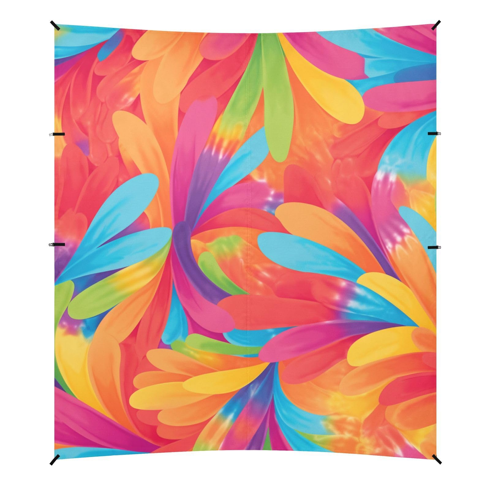 Red Tie Dye Background Rainbow Colors Tie-dye Pattern_4 Stable Beach Tent UPF50 Lightweight Large Sun Shelter with Carrying Bag for Backyard and Camping