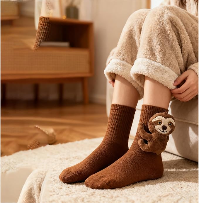 Calcetines de Perezoso 3D para Mujer, Novedosos y Cálidos miniatura 4
