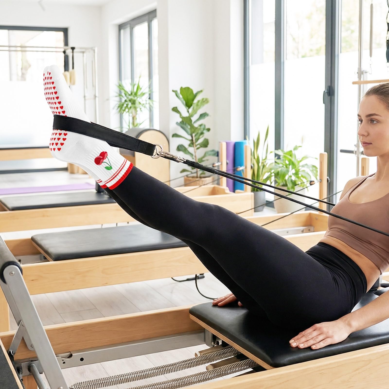 6 Paires Chaussettes Antidérapantes Femme Yoga 36-40 Taille, Chaussette Pilates en Coton pour Fitness Running Danse Gymnastique