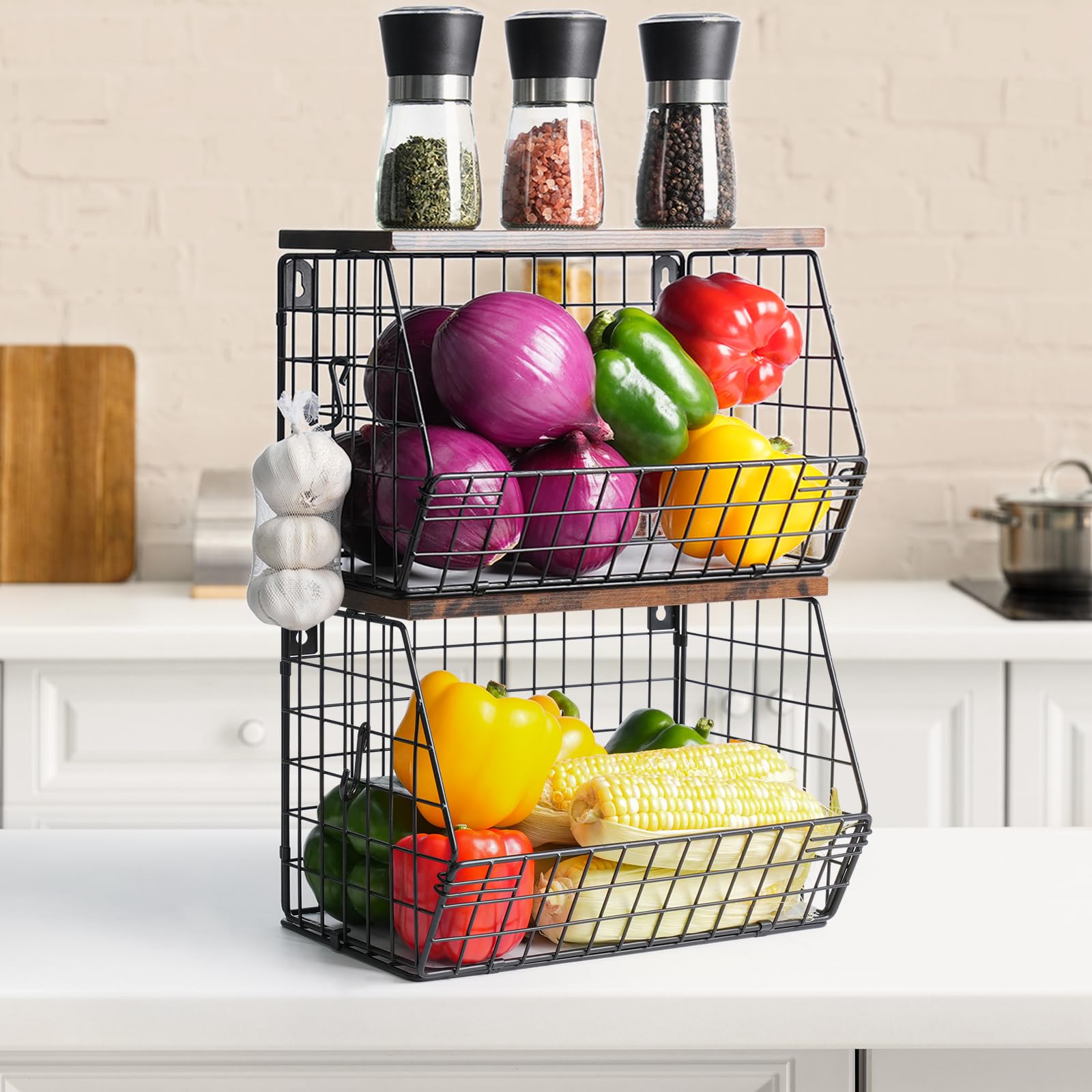 Kitchen Organizer Wawocs Fruteros De Cocina, Cesta De Frutas Y