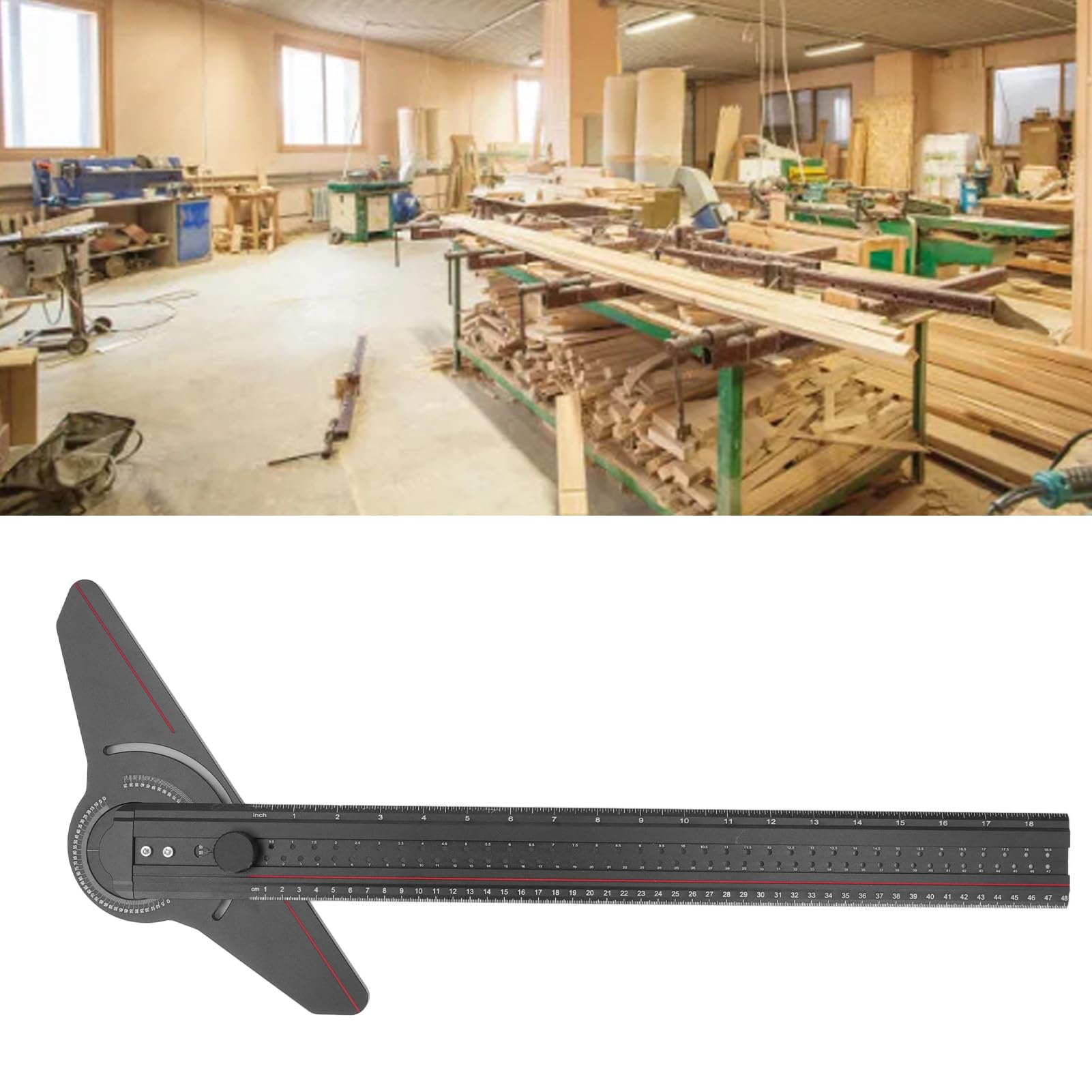 Righello Per Lavorazione Legno - Calibro Angolare, Coda Di Rondine, Acciaio Inox - Foto 9