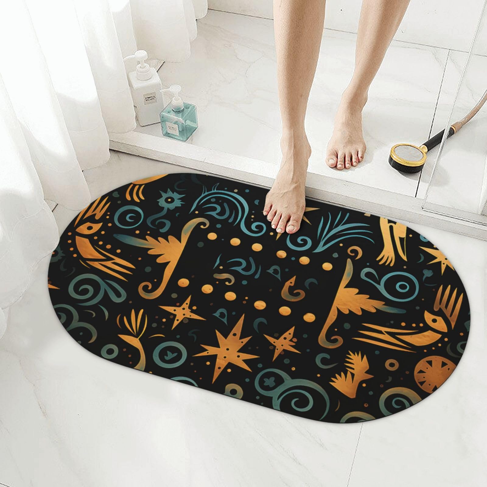 Tapis de bain terre de diatomée primitive 50 x 80 cm pour douche et baignoire