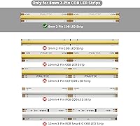 Vista 7 de PAUTIX Conectores de 0.315 pulgadas para tiras de luces LED COB de 2 pines, 4 conectores transparentes sin huecos, 4 extremos dobles, 1 enchufe