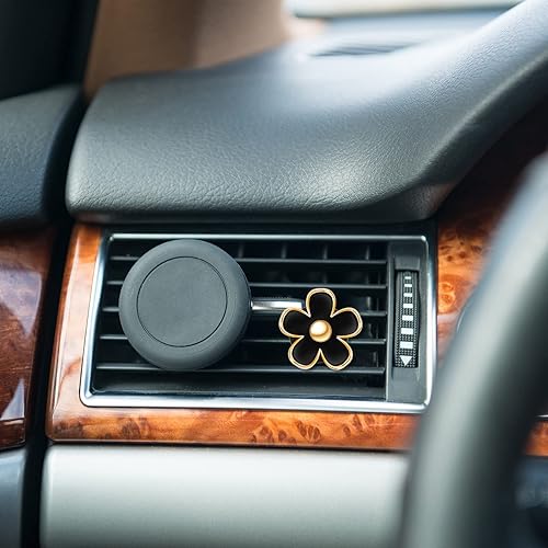 Miniatura 5 de Frienda 6 piezas con flor de margarita, clip de salida de aire acondicionado, clip de ambientador de auto, encanto de decoración interior de auto,