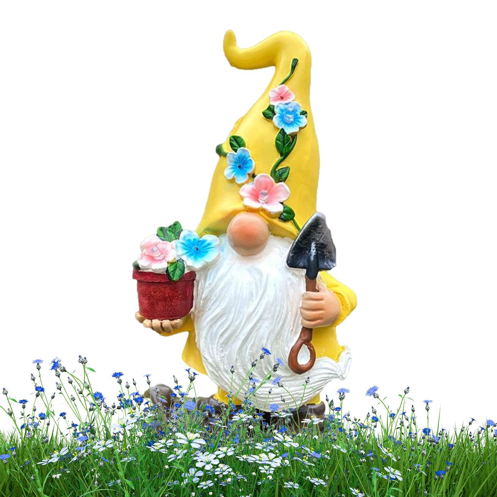 Gnomos Jardín Estatua Exterior Esculturas Decorativas de Enanos Paisaje | Decoración Solar Gnomos Adecuado Para Césped, Porche, Patio, Jardín Trasero, Exterior, Y Paisaj