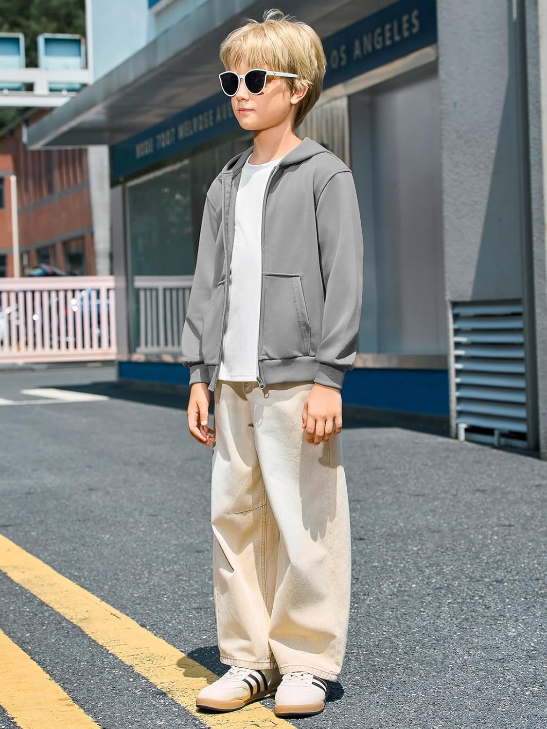 Haloumoning Boys Zip Up Hoodie Sweatshirt Kids Long Sleeve Fleece Sweatshirts with Kangaroo Pockets 5-14 Years - Image 5