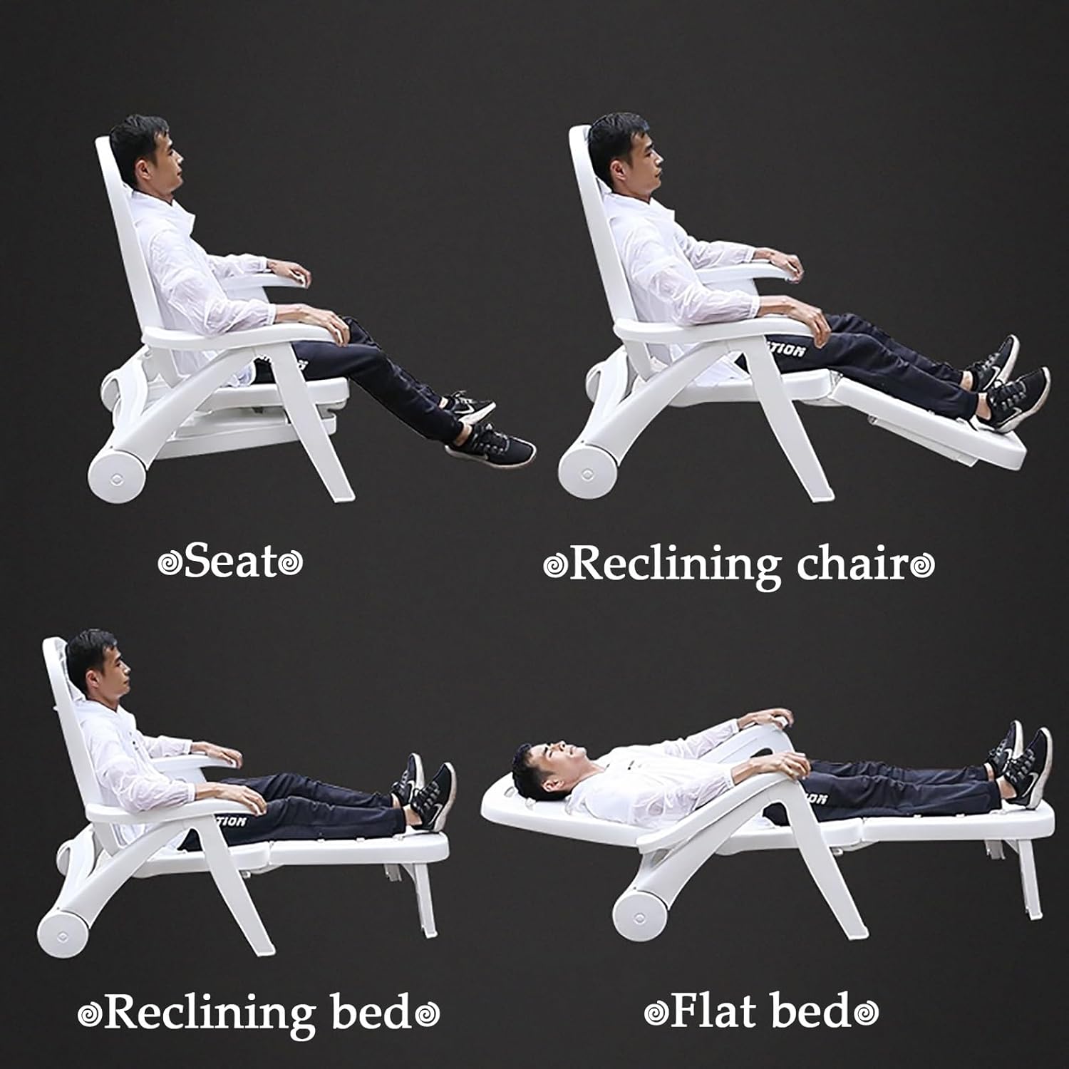 Patio Chaise Lounge Chair,Foldable Patio Furniture Set,Outdoor Chaise Lounge Chair,Aluminum Alloy Frame,4 Positions Adjustable for Poolside, Deck, Sunbathing