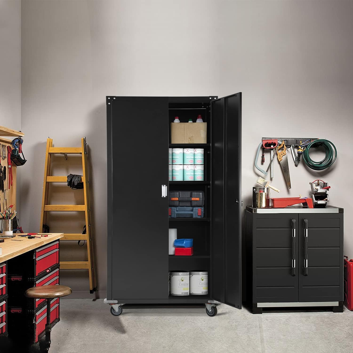 Buy Tall Metal Storage with Wheels, Rolling Steel Storage