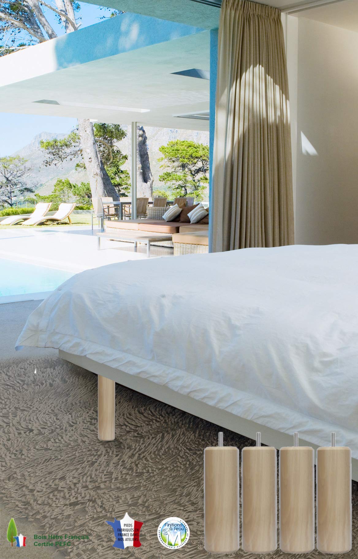 Piedini Per Mobili Di Design, Set Di 4, Colore: Alu Silver. Diametro: 40 Mm