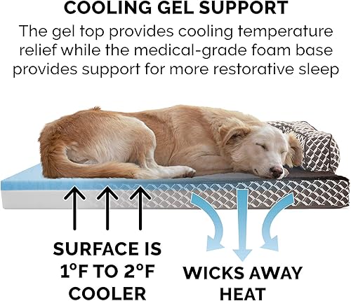 Miniatura 4 de Furhaven - Cama para perro con espuma de gel refrigerante, cómodo sofá de felpa y decoración, estilo sofá con funda extraíble y lavable, color