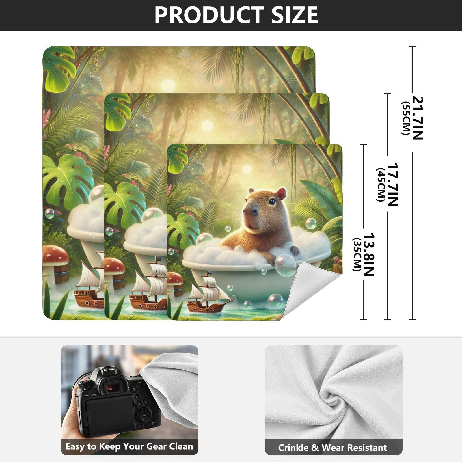 Joko Ivery Capybara Bathtub Bubbles Camera Lens Wrap 21.7