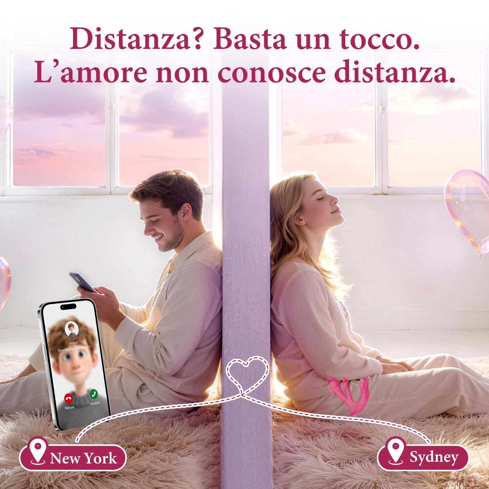 Vibratoreper Donna, Ovetto Vibrante Donna Telecomando e APP, Vibratore Sexytoysys Coppia Sex Toys, Stimolatore Clitoride Femminile e Punto G, Impermeabile, Silenzioso