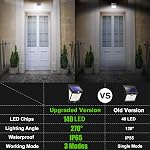 CLAONER Solar Lights Outdoor Motion Sensor Lights 3 Modes, Solar Powered Security Lights (Permanent On All Night/Smart Brightness Control) with 270 Degree Wide Angle IP65 Waterproof for Deck Garage Animal