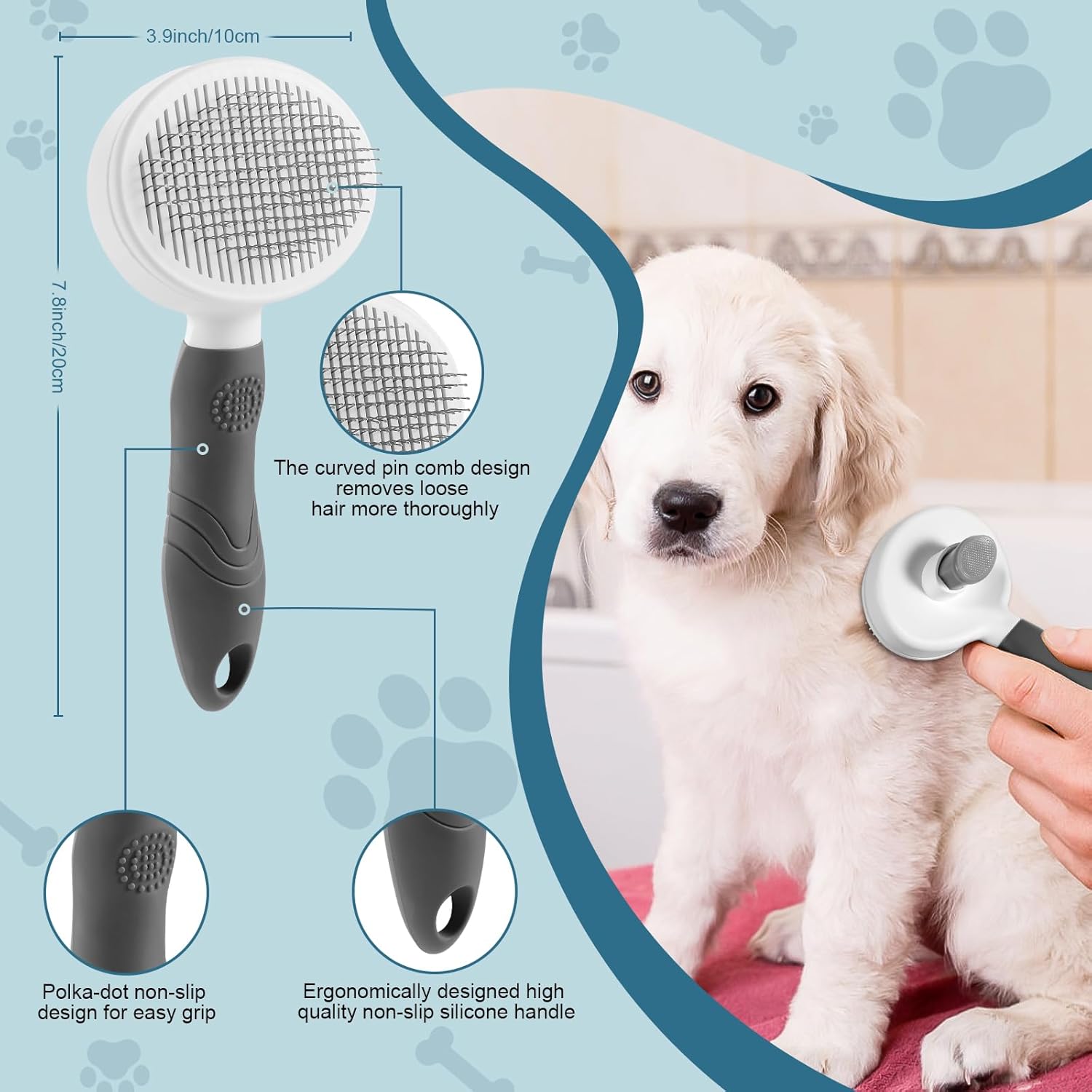 Dog Flea Comb Pet Hair Removal Flea Comb - Cat Brush With Release ...