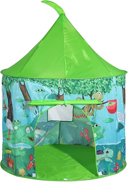 SOKA Jungle Play Tent Portable Foldable Green Pop Up Play Teepee Indoor or Outdoor Garden Playhouse Tent Carry Bag for Children Boys Girls Toddler