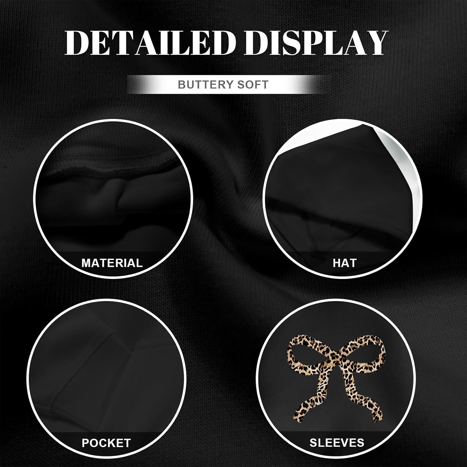 Bobeutou Girl's Leopard Bow Graphic Hoodies Cute Hooded Sweatshirts Kids Preppy Hoodie Long Sleeve Pullover Tops 3-12Y - Image 7