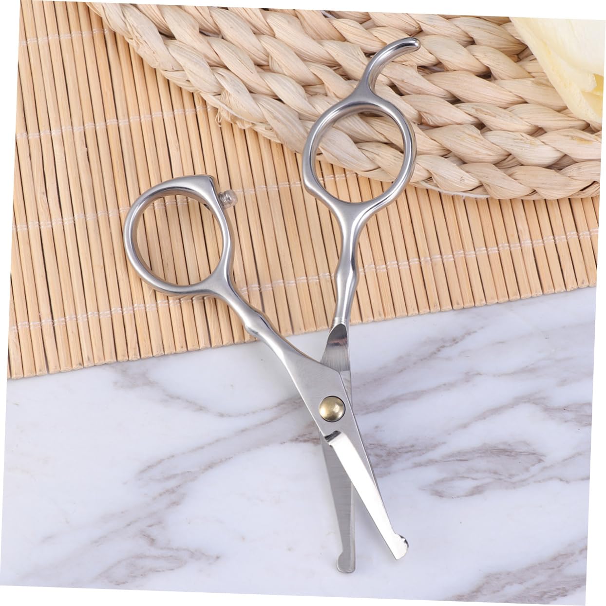 SEWACC Pet Dog Safety Scissor Grooming Thinning Pet Scissors Tools Ergonomic Design