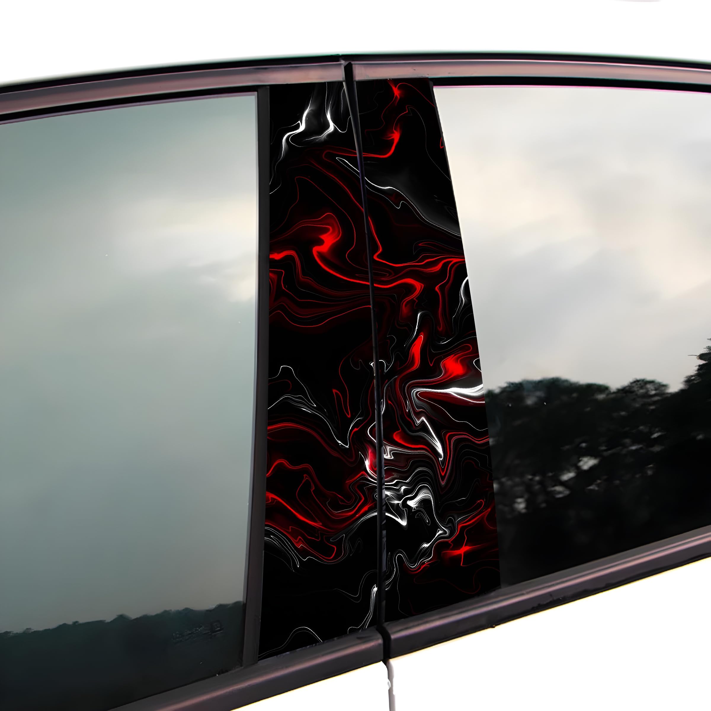 ISEE 360 Multi Pattern Car Pillar Stickers for Door - Multicolor Stylish (20 x 8 inch) (Pattern 1)-image-26