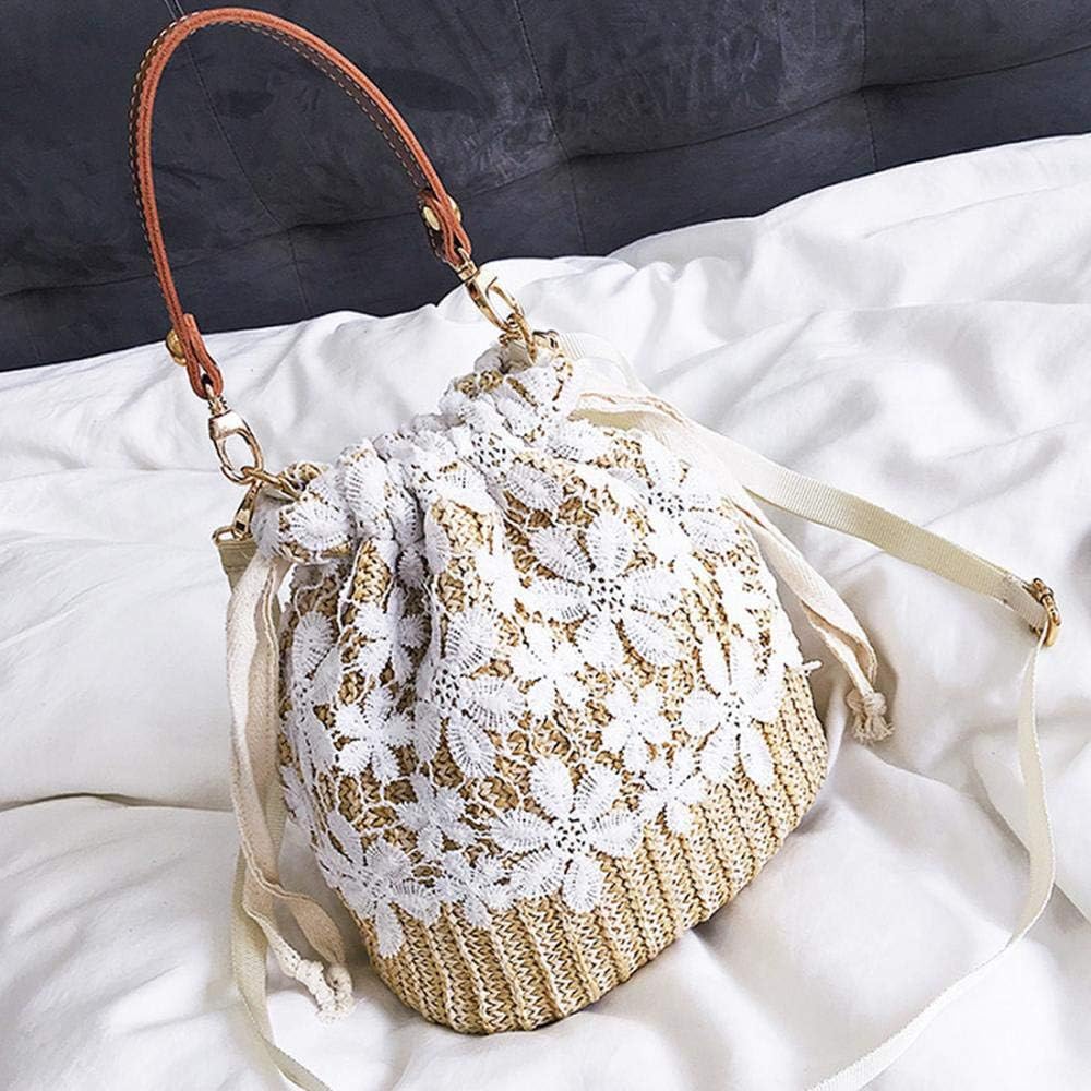 Straw Crossbody Bag, Women Beach Shoulder Summer Top Handle Crossbody Round Purse Ladies Woven Fashion Crochet - Image 5