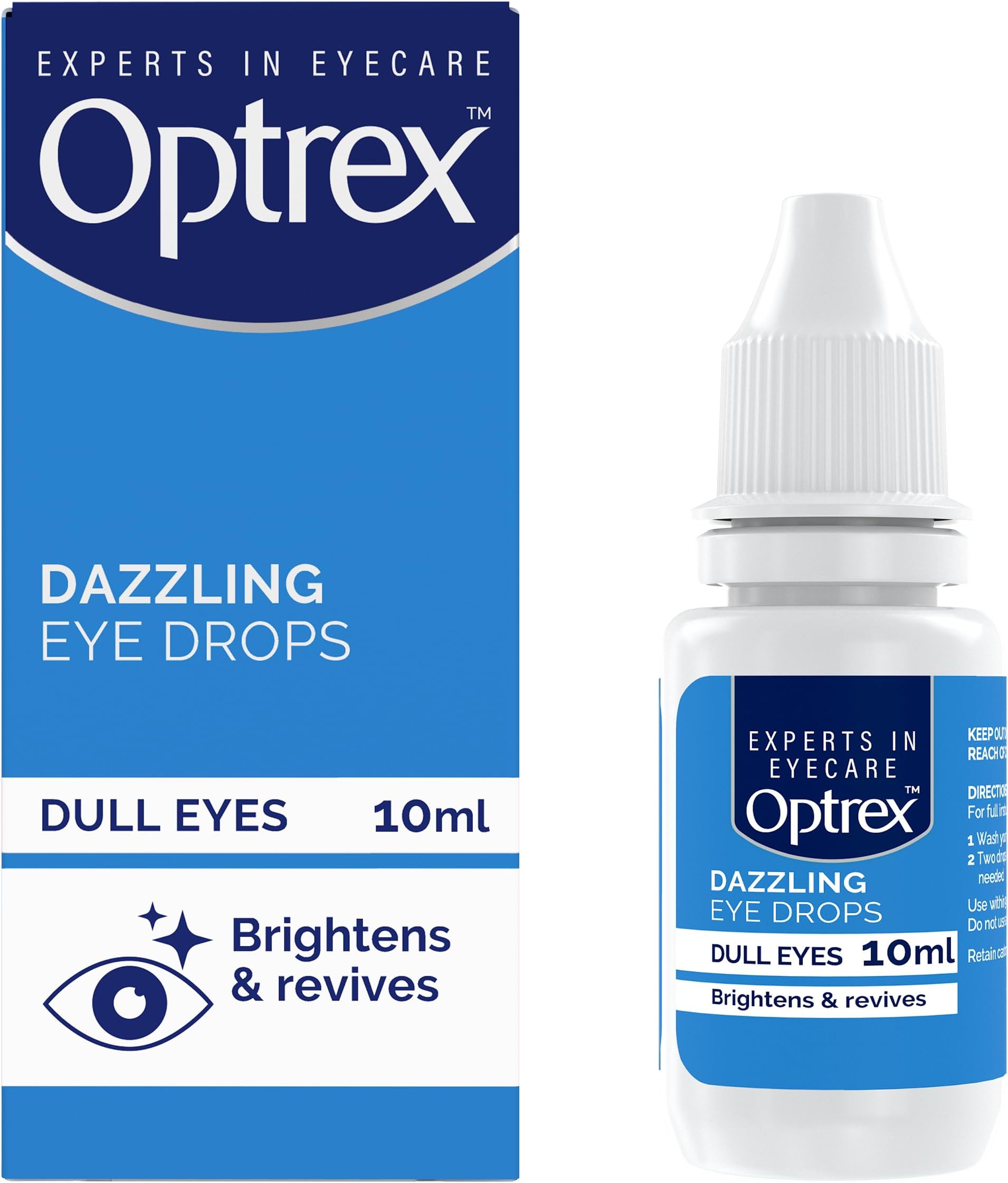 Optrex Dazzling Eye Drops, Brightens & revives, Dull Eyes, 10ml, Brighter and Dazzling Eyes, Instant Results, Easy to Apply