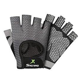 spacepower Workout Gloves, Weight Lifting Gloves for Women&Men, Lightweight Breathable Gym Gloves for Exercise (X-Large, Gray)