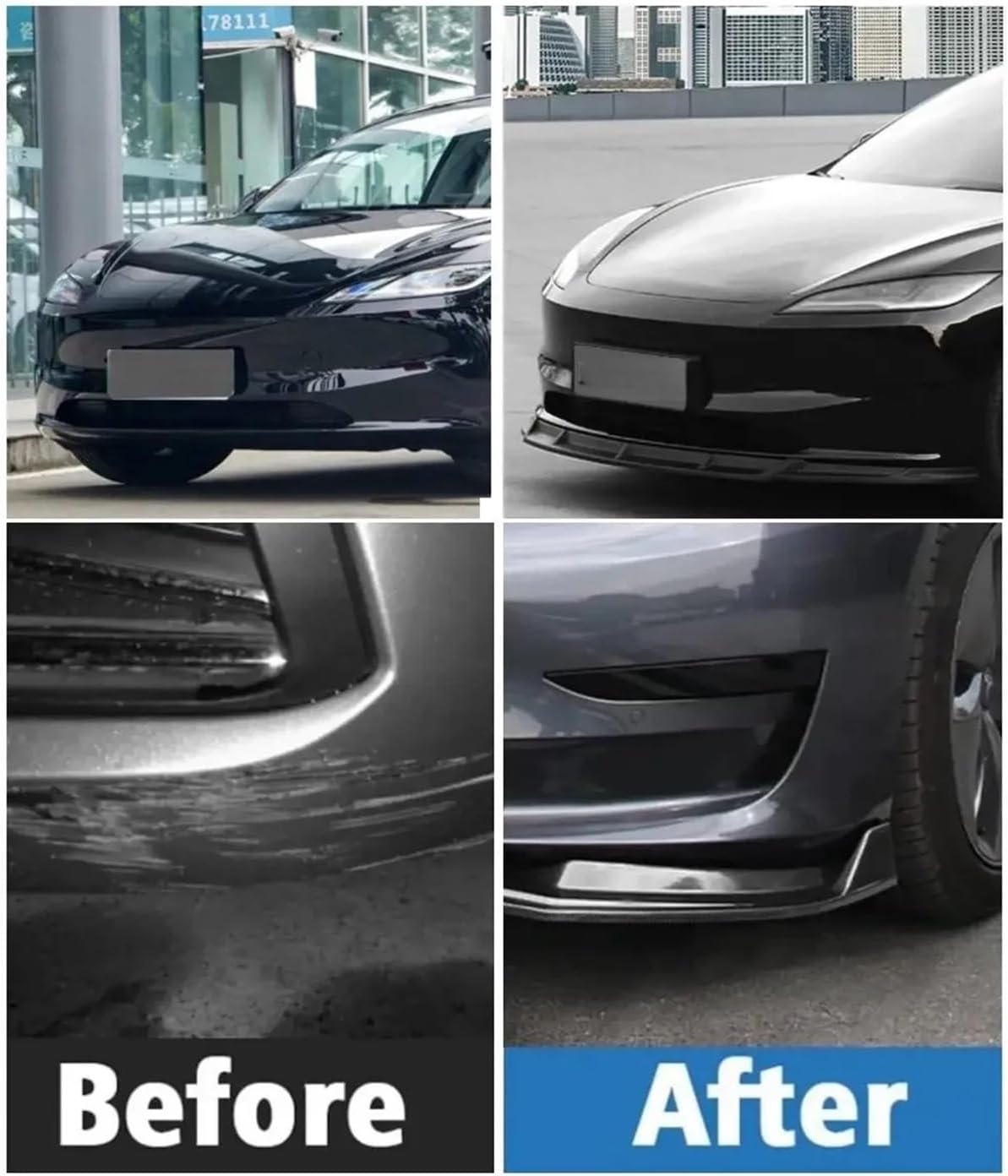 Tesla Model 3/Y 2017-2023 フロントバンパー リップスポイラー