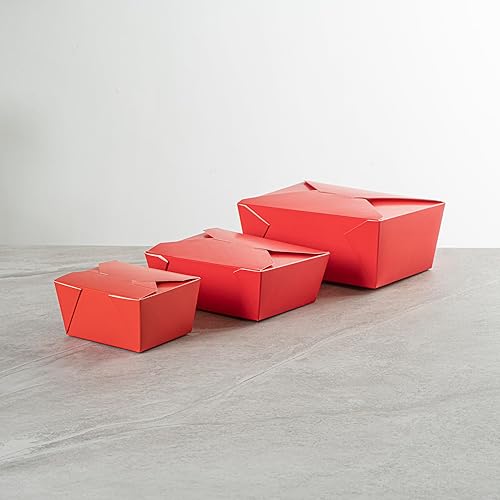 Miniatura 9 de Restaurantware Bio Tek - Cajas para llevar de 45 onzas, 50 loncheras para llevar, con cierre de tabulación, resistentes al calor, desechables, Rojo