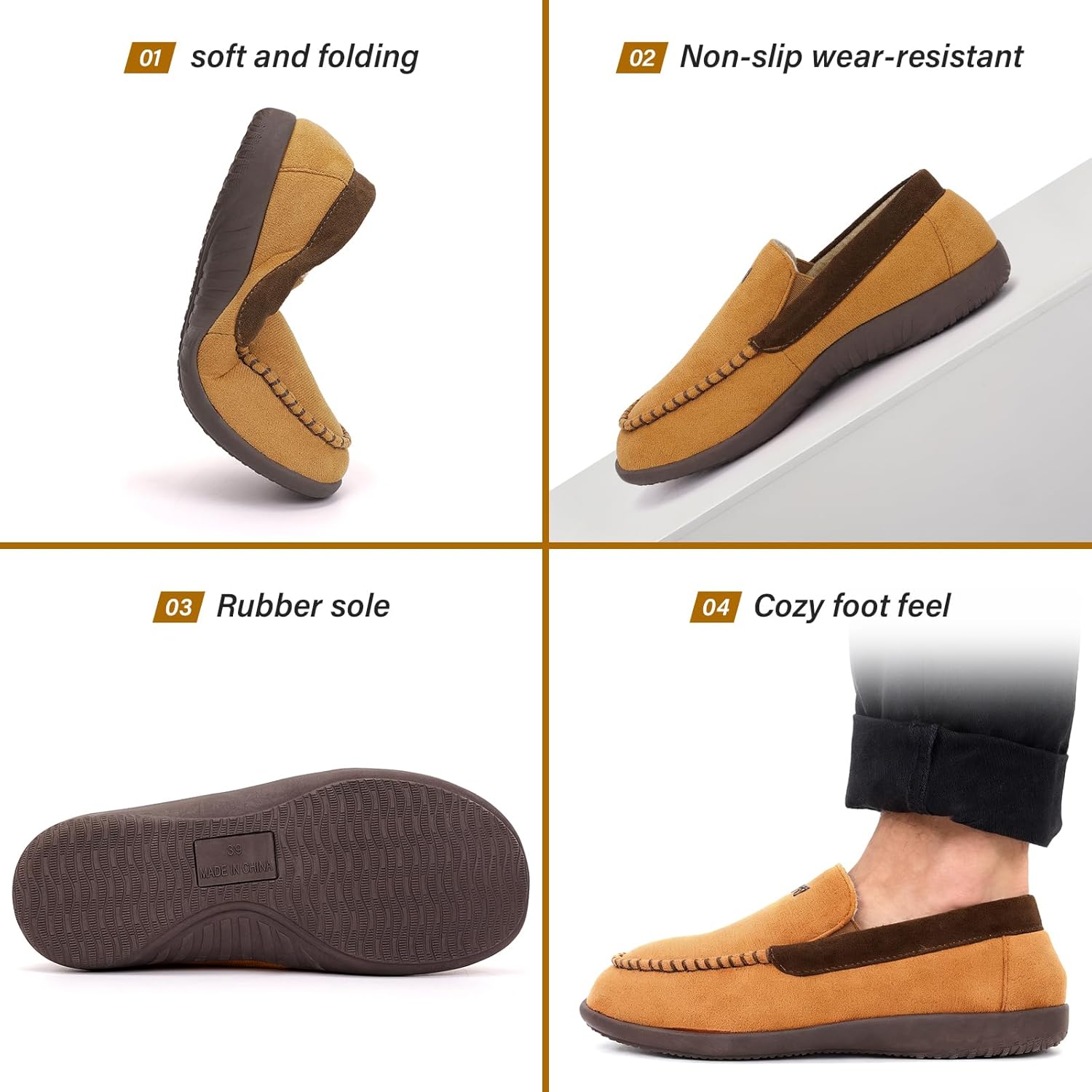 V.Step Orthopedic Arch Support Moccasin Loafer Slippers for Men, Orthotic Support for Plantar Fasciitis, Full Coverage Indoor Outdoor House Slippers for Bedroom Living Room - Image 7