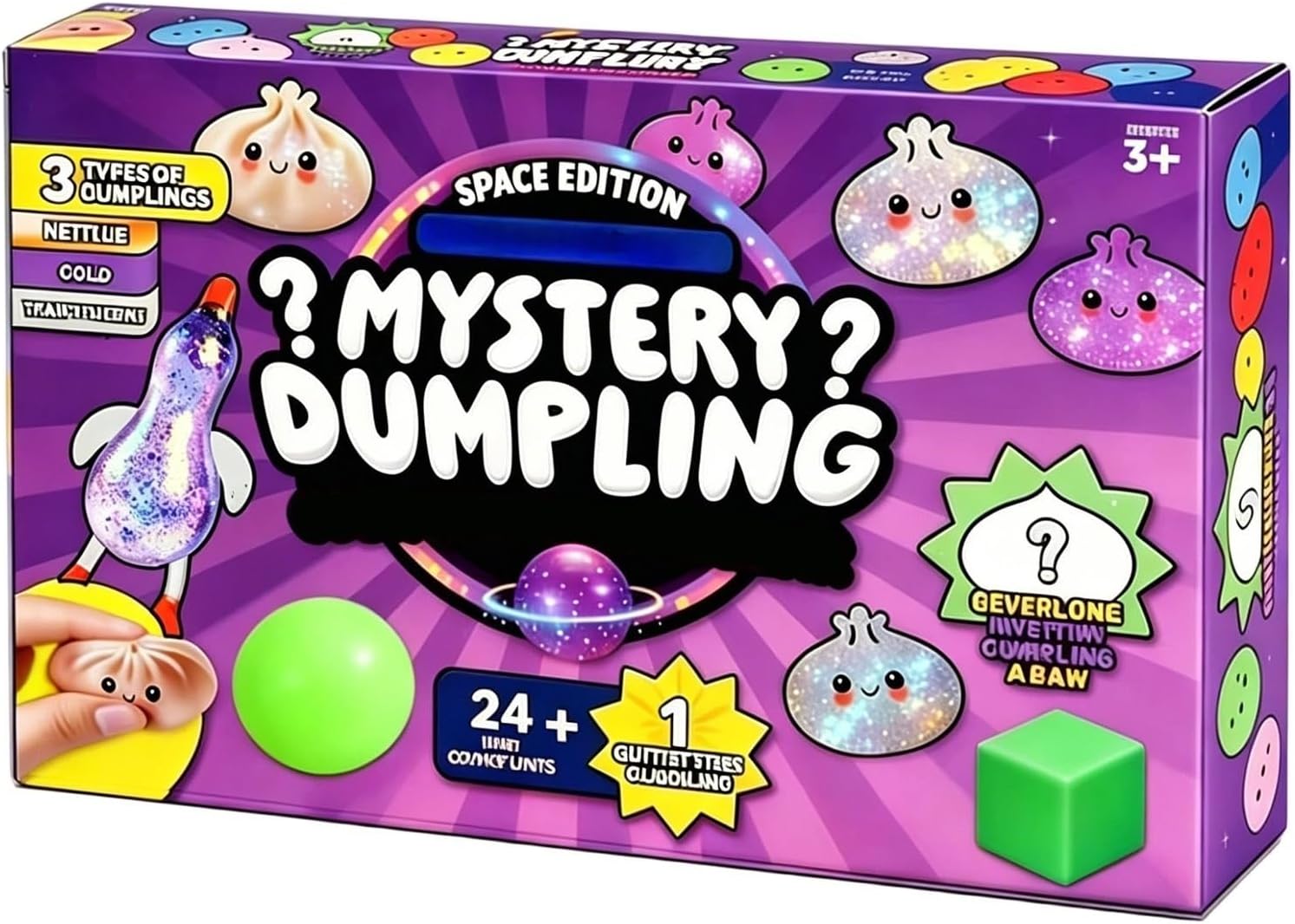 Dumpling Squishies, 2026 Squishies Dumpling Mystery Advent Countdown Calendar, 24 PCS Random Surprise Squishies Toys, Stress Relief Sensory Fidget Toy for Anxiety Relief Hand Relax, Birthday Gifts (Purple)