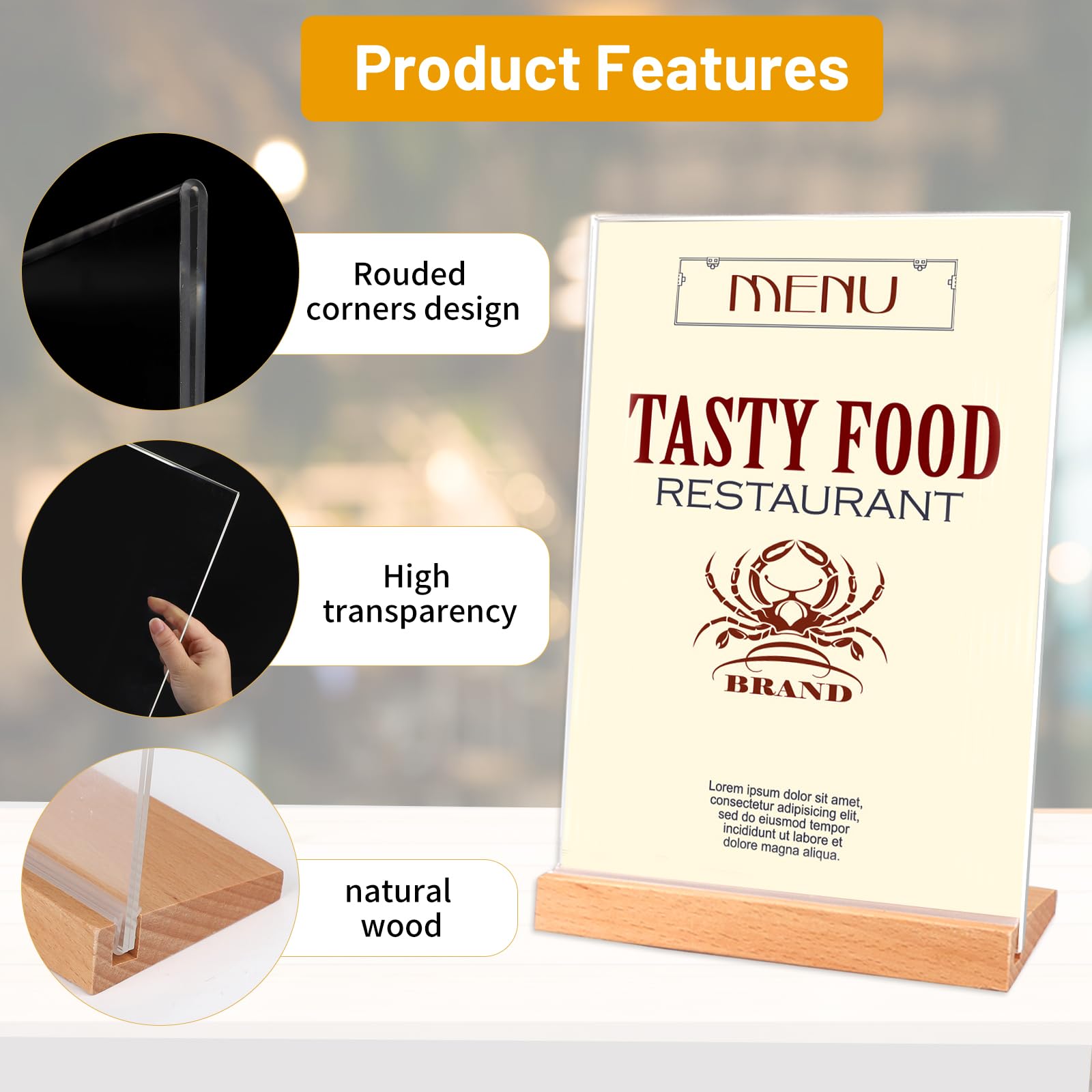 4 Pcs Support De Panneau En Acrylique, Support De Table A4 E T A Un Design En Forme De T Support Acrylique Transparent A4 A Ba