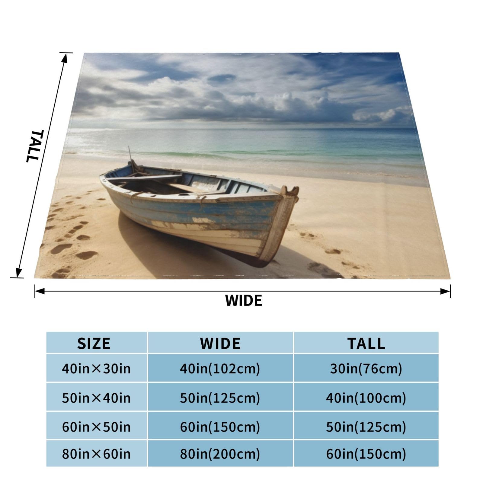 Ocean Beach Micro-Fleece-Decke – Ultraweich, 101,6x76,2 Cm, Für Sofa, Bett & Reisen, Waschbar