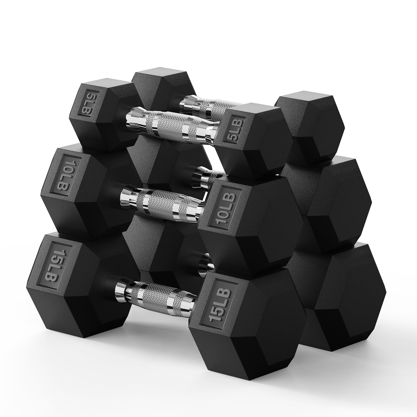 PAPABABE Hex Dumbbell Set 60 lb Pair