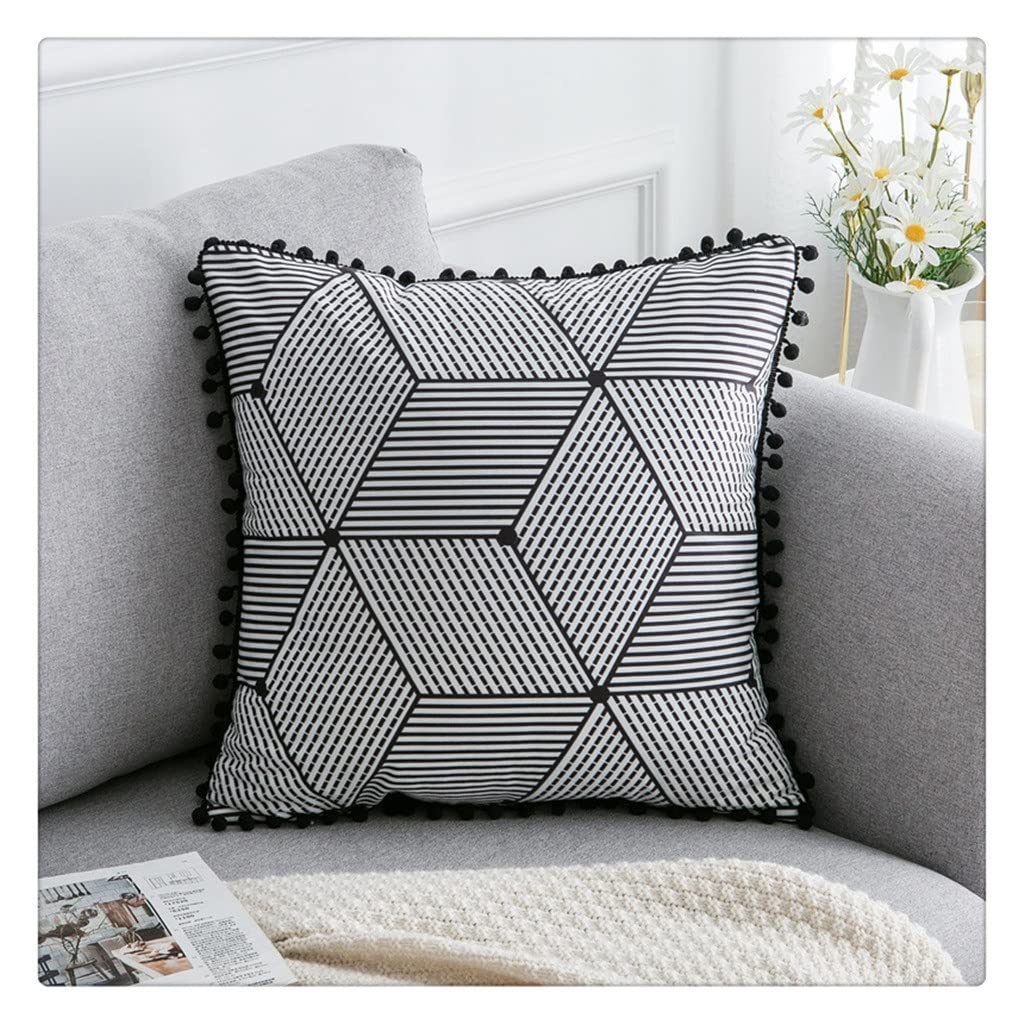 MFJGHU Velvet Cushion Cover Tassel Pillowcase Decor Sofa Throw Pillows Decorative Pillow Case 45 * 45cm Bed(Style D)