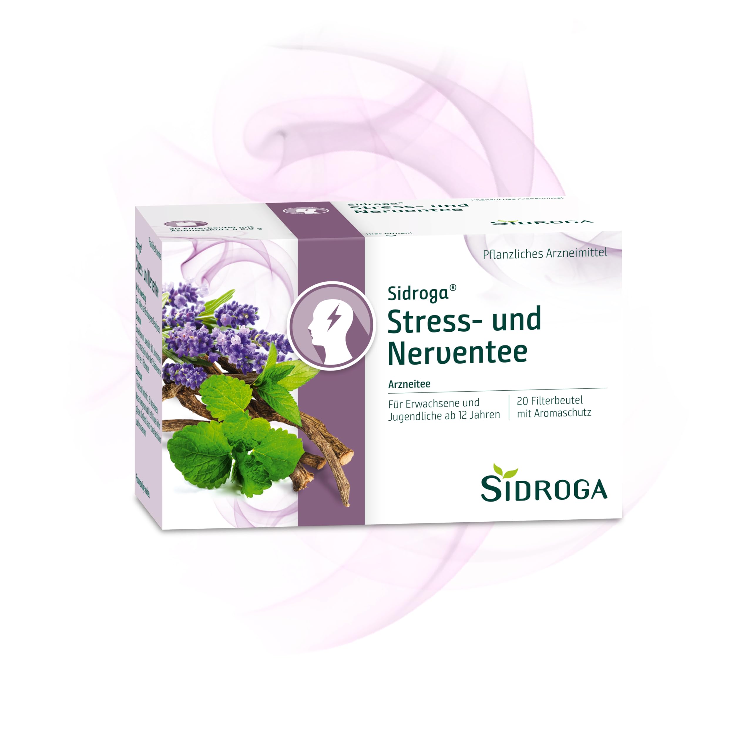 Sidroga Stress- und Nerventee: Arzneitee mit Baldrian, Lavendel, Melisse und Pfefferminze