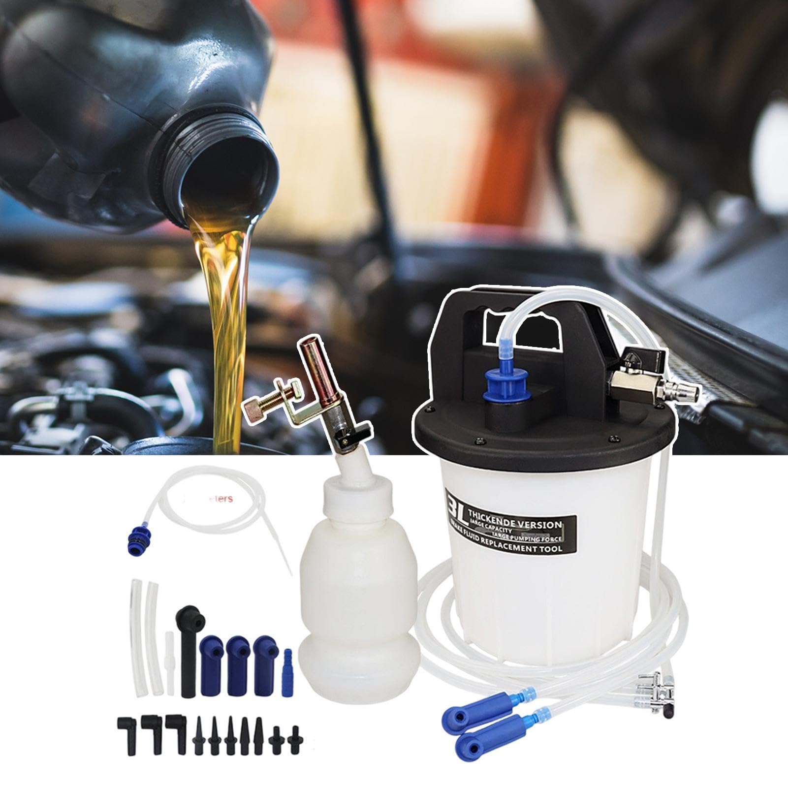 Generisch Odkurzacz płynu hamulcowego, pompa zapasowa, narzędzie serwisowe | Zbiornik odpowietrzający hamulec 3L, ściągacz do przenoszenia płynu, narzędzie serwisowe do konserwacji w warsztacie