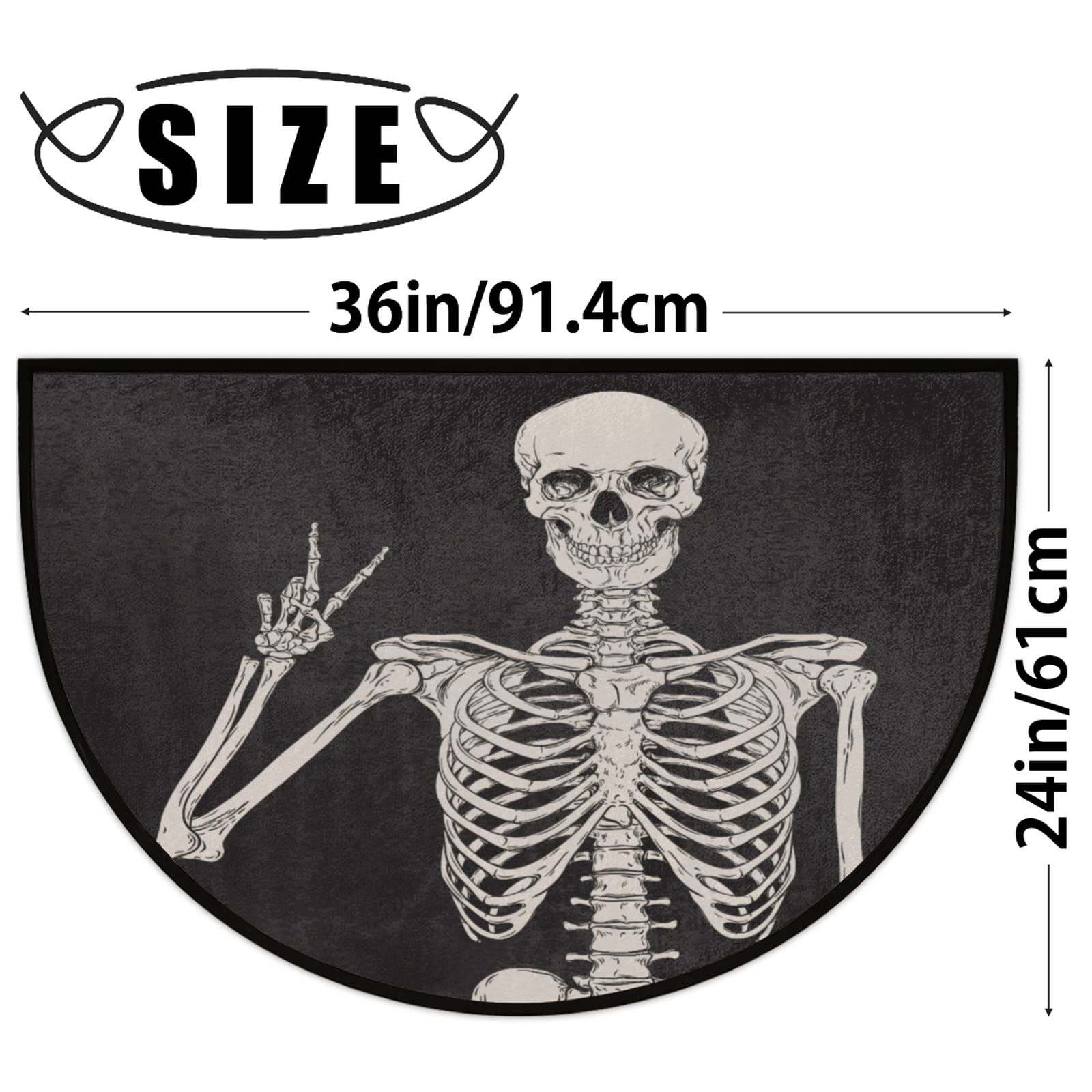 Likiyol Halloween-Läufer Teppich 50x150 Cm - Skelett-Motiv Mit Rutschfester Unterseite