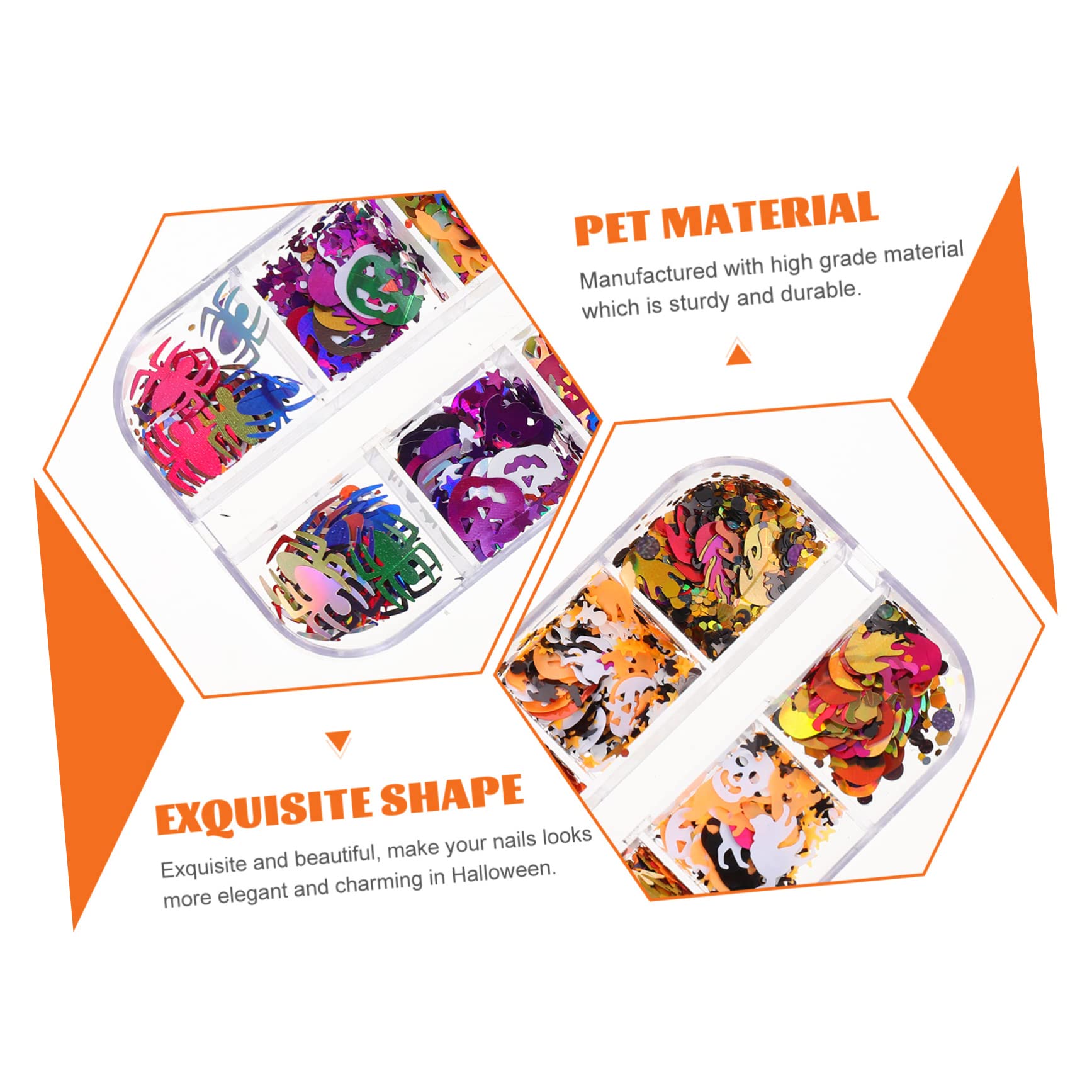 Didiseaon 4 Set Adesivi Per Unghie Di Halloween Gemme Appiccicose Parà Neon Tagliaunghie Adesivo Per Unghie Tavolozza Glitter Pennelli Per Unghie Robaccia Gel L'animale Domestico 3 Scatole*4