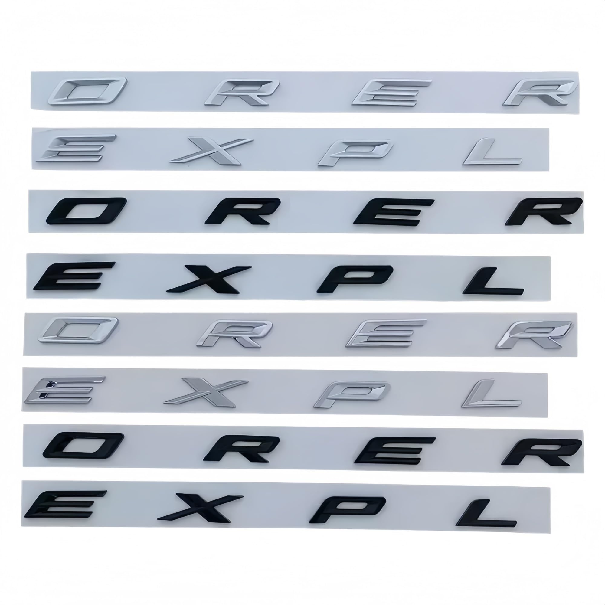 1PCS 3D ABS Cromato Lettere Nere Explorer Logo Auto Cofano Anteriore Emblema Cofano Badge Adesivo for Explorer 2020 2021(Glossy Black 2020-21)