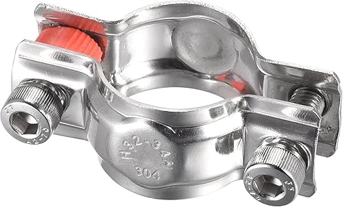 Miniatura 4 de uxcell Soportes de tubería de montaje en techo de pared, abrazadera de soporte de tubo ajustable de acero inoxidable 304 para tubo de 1.260-1.339