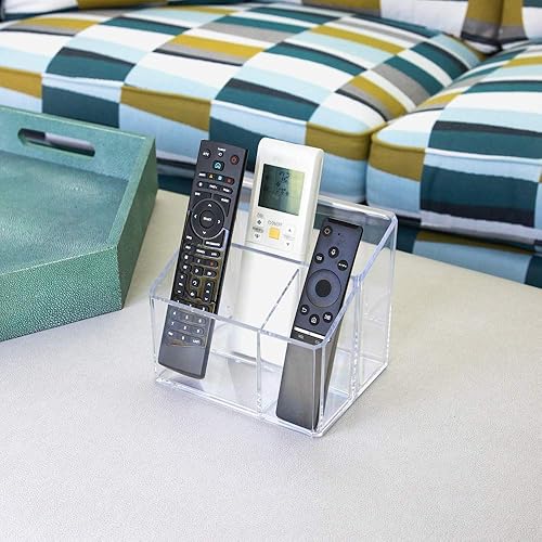 Miniatura 5 de Isaac Jacobs - Organizador de acrílico transparente de 3 compartimentos, soporte remoto y solución multifuncional de almacenamiento de brochas,