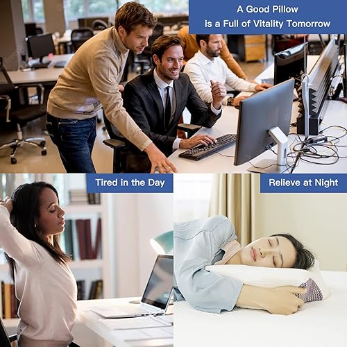 Miniatura 7 de Yizosh Almohada cervical de espuma viscoelástica para aliviar el dolor de cuello y hombros almohadas ergonómicas para dormir de lado almohada
