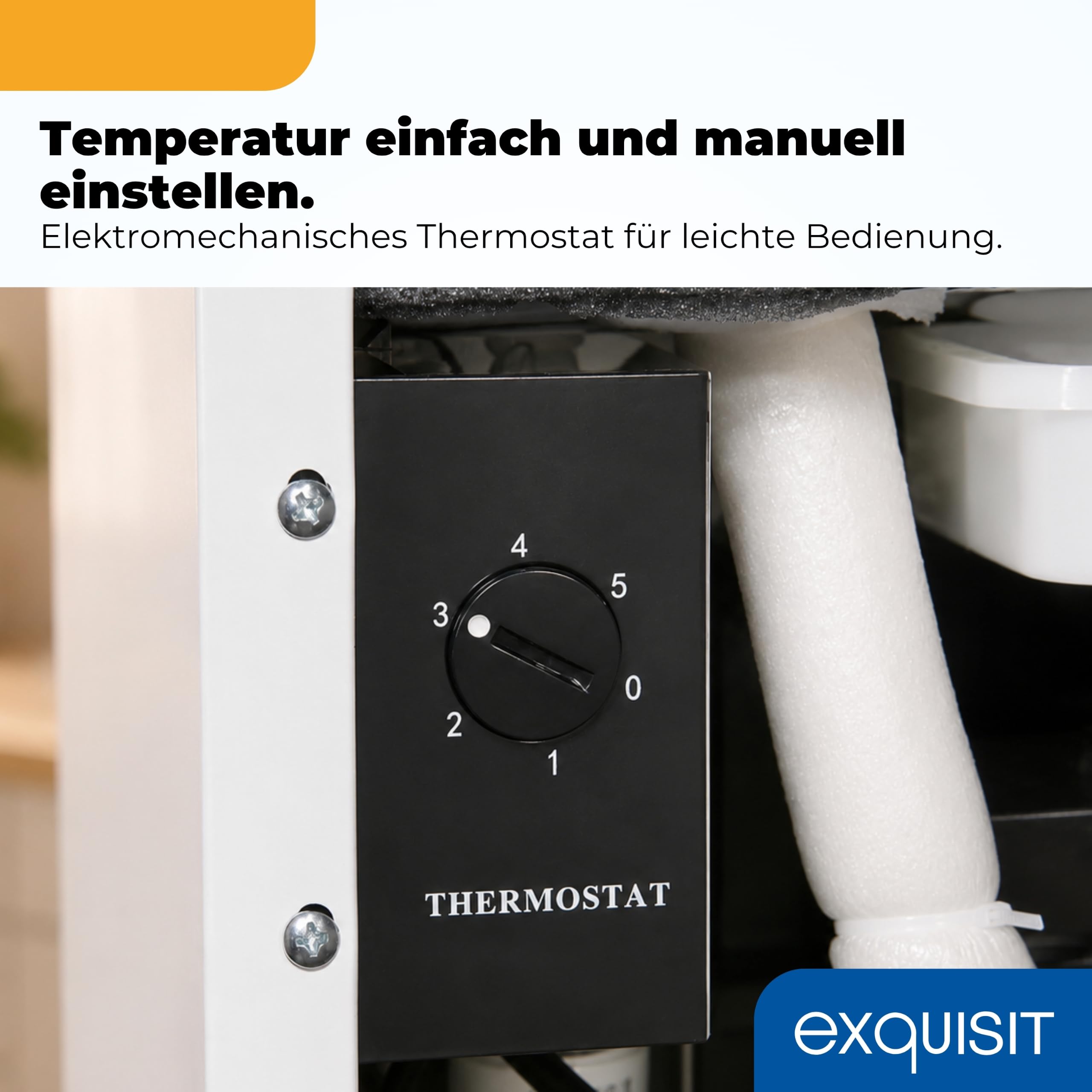 Exquisit Mini Kühlschrank 40 l Energieeffizienzklasse E 39 dB KB505-V-040E weiss