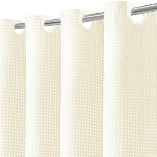 Inhousolu - Cortina de ducha sin gancho con forro de tela extraíble a presión para baño, dobladillo pesado resistente de 7.11 ozm, cortinas de baño