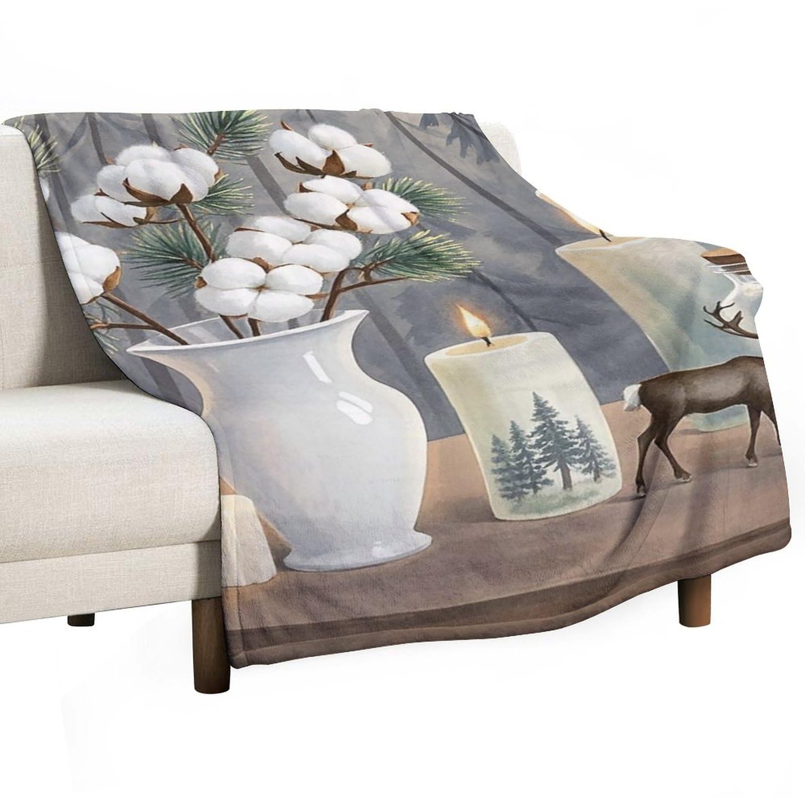 Couverture en flanelle bougies de pin pour réchauffer vos soirées camping et canapé